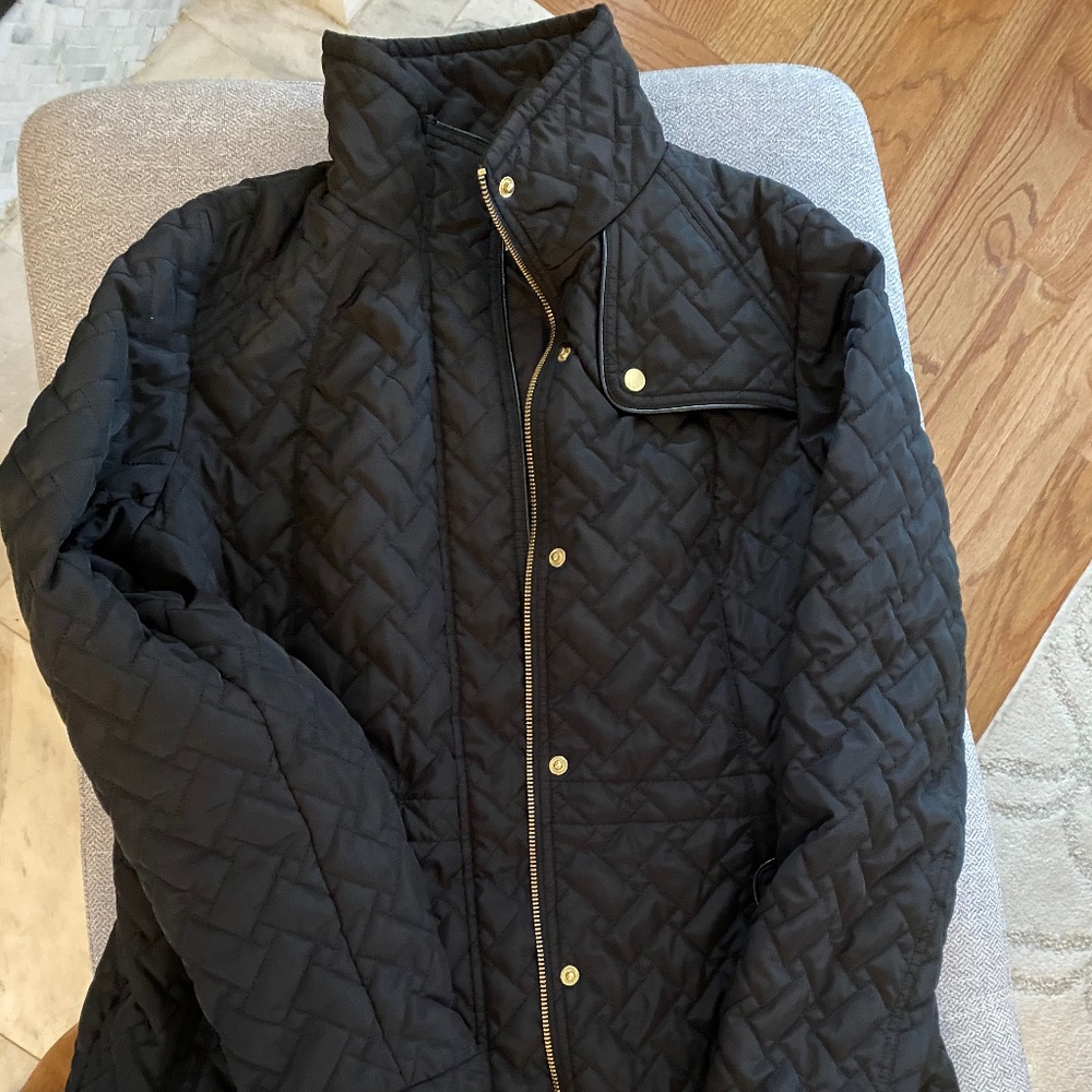 Black womens quilted jacket